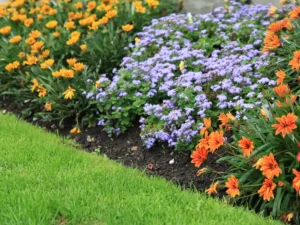 Entretien d’un massif fleuri dans le Puy-de-Dôme